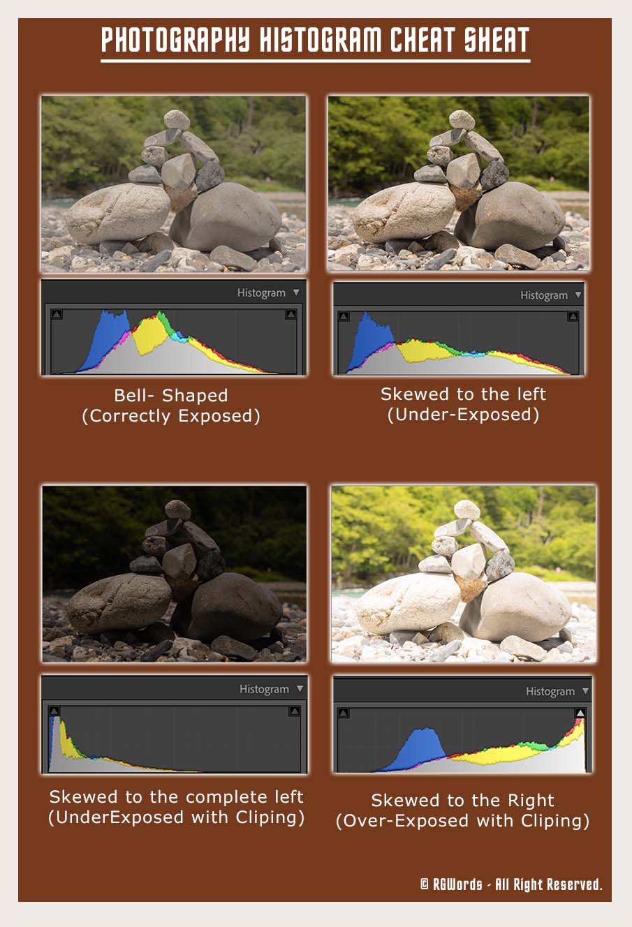 Photography Histogram Cheat Sheet - rgwords